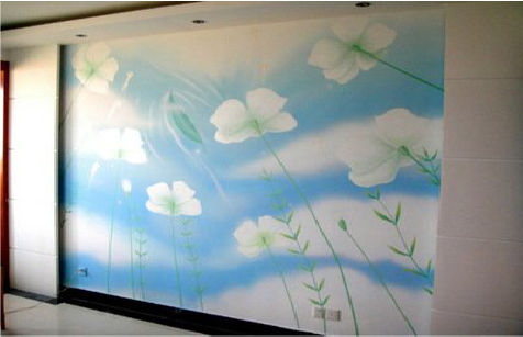  鹿邑画墙绘怎么画好白云的蓬松感？