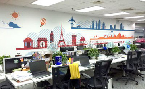  鹿邑教你设计办公室墙绘的方法。