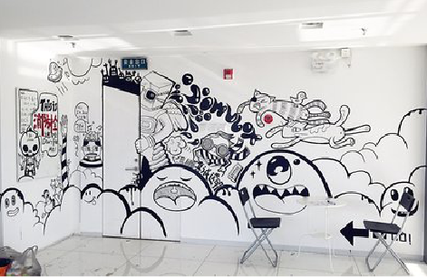  鹿邑手绘墙并非传统涂鸦。